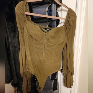 Olive Green Women's Bodysuit